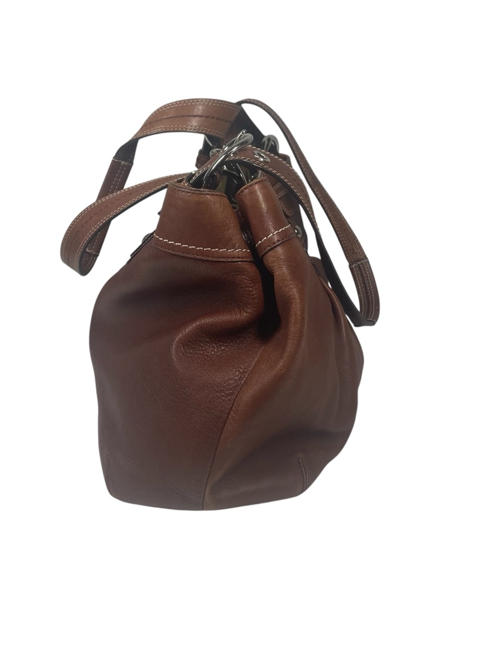 Coach Vintage Soho Pleated Leather Tote Shoulder Bag Purse Handbag Brown F13733 - Picture 3 of 11